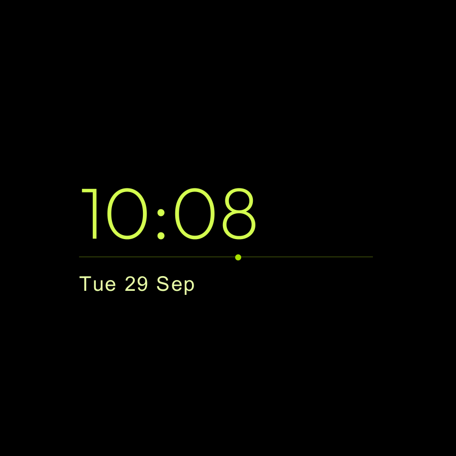 Zero Plus watch face, Lime theme