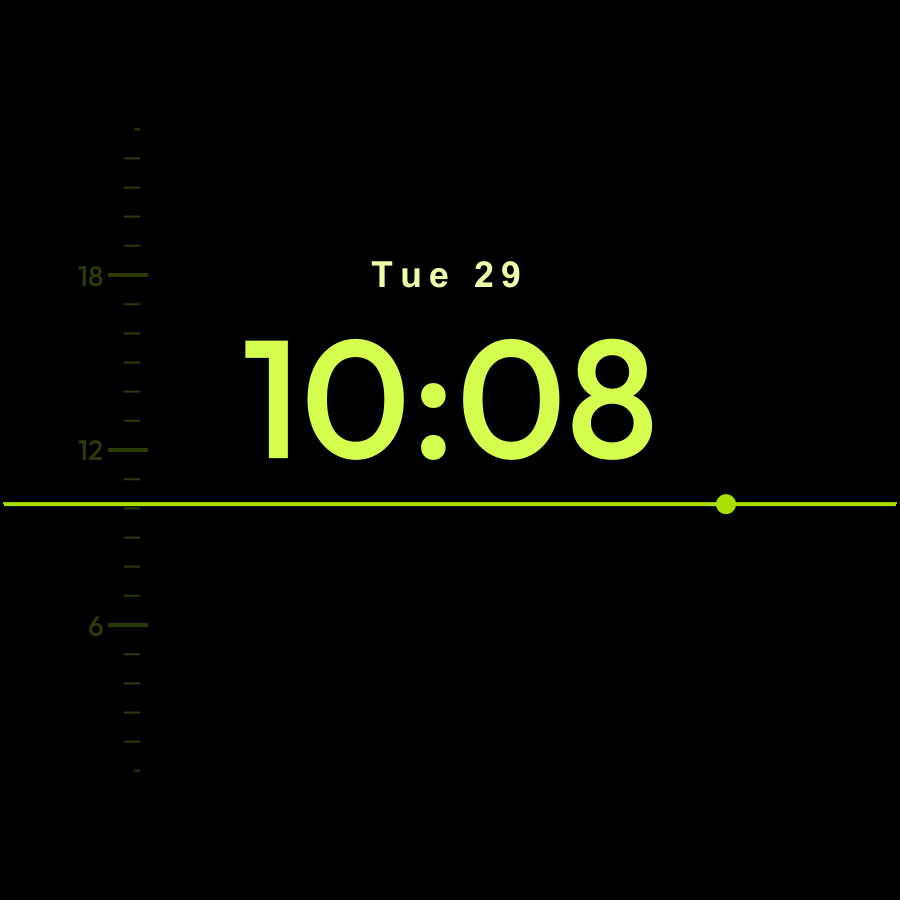 Level watch face, Lime theme