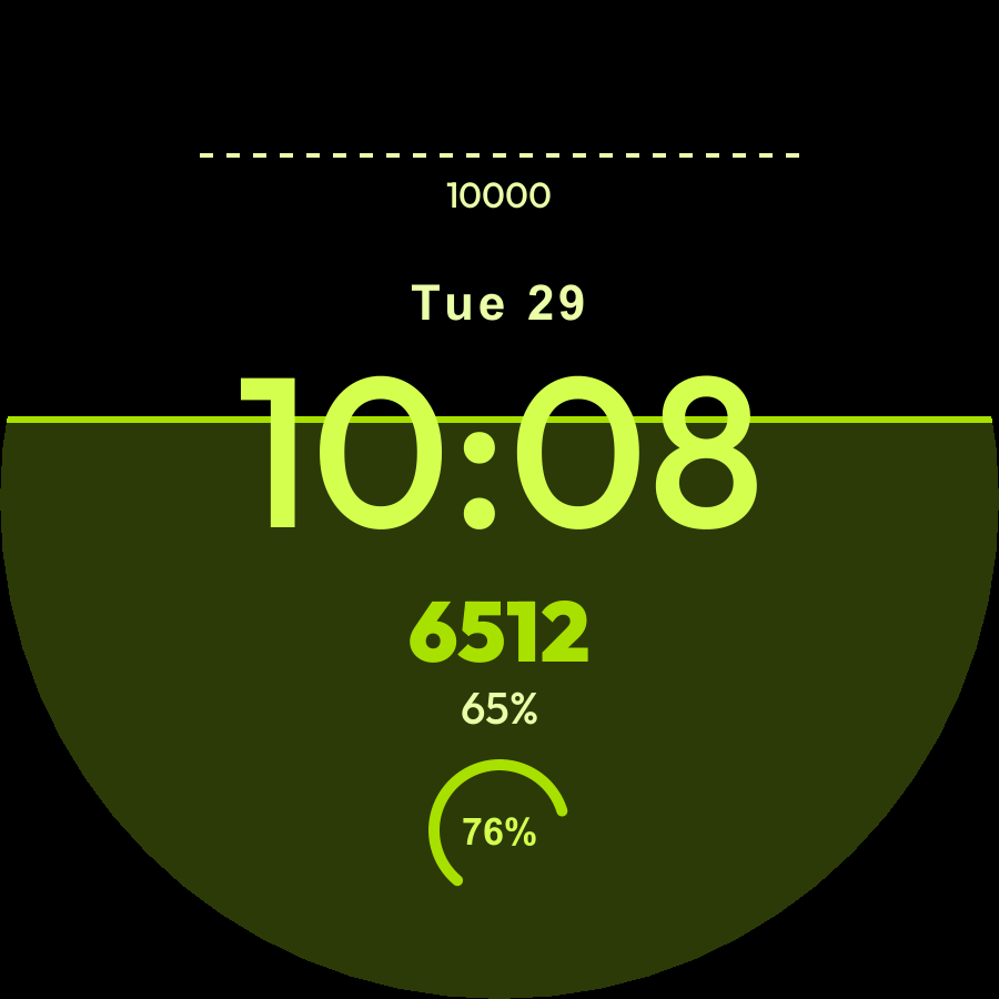 Stride watch face, Lime theme