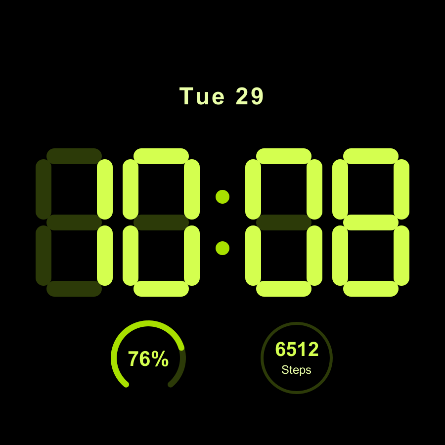 Morph watch face, Lime theme