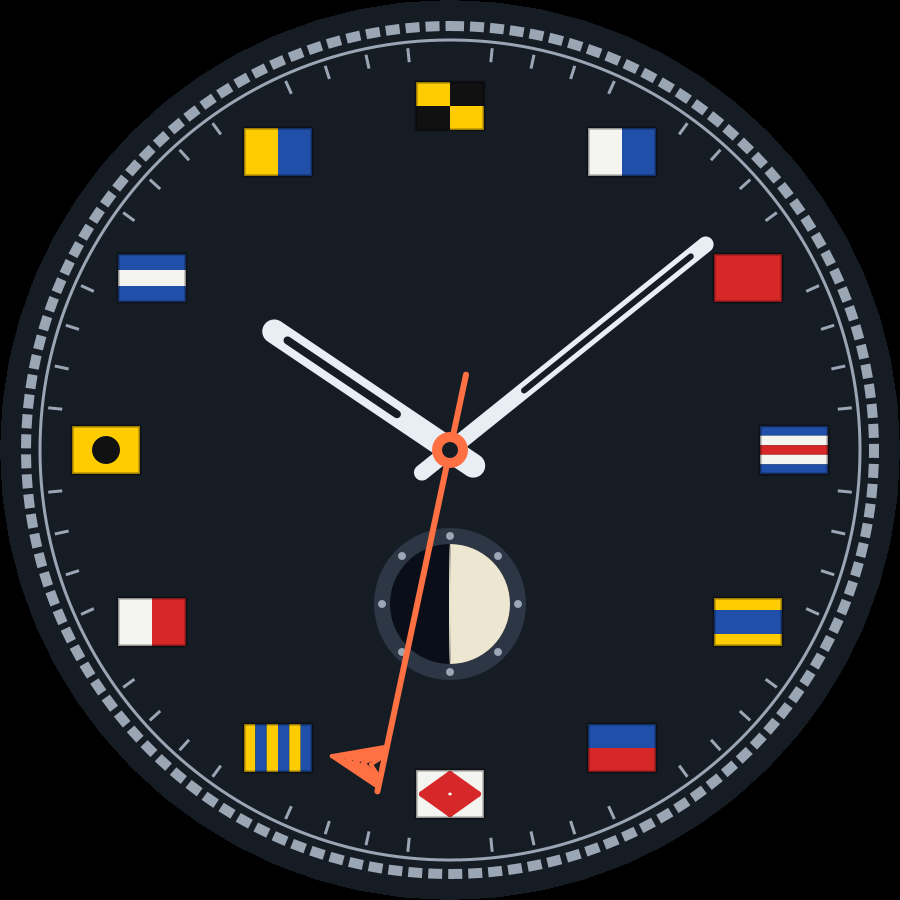 Marine watch face, Slate theme