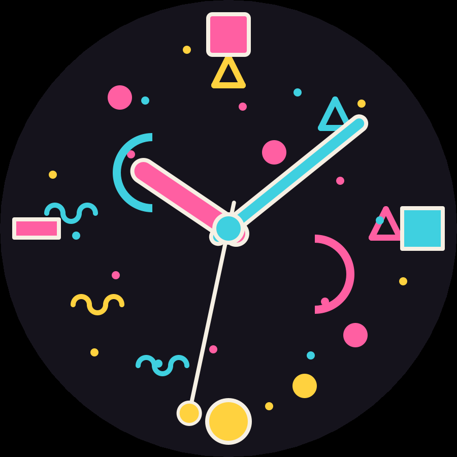 Memphis watch face, Night theme