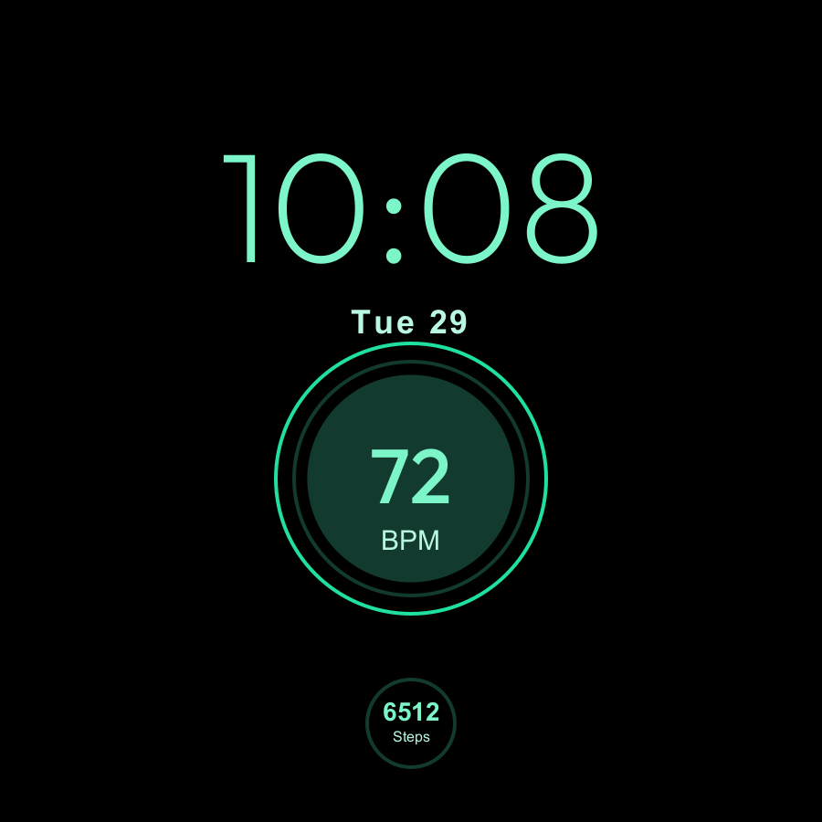 Recovery watch face, Mint theme