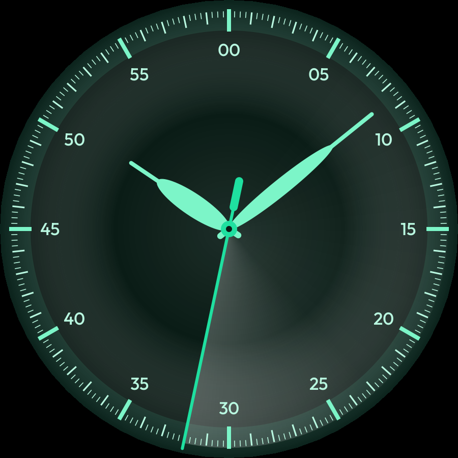 Sweep watch face, Mint theme
