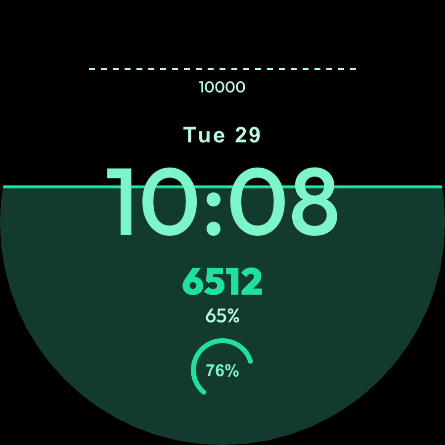 Stride watch face, Mint theme