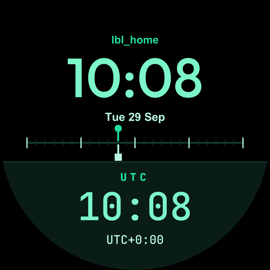 UTC watch face, Mint theme