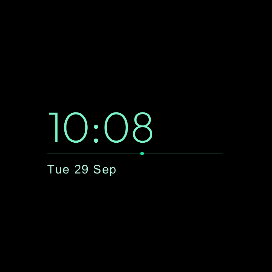 Zero Plus watch face, Mint theme
