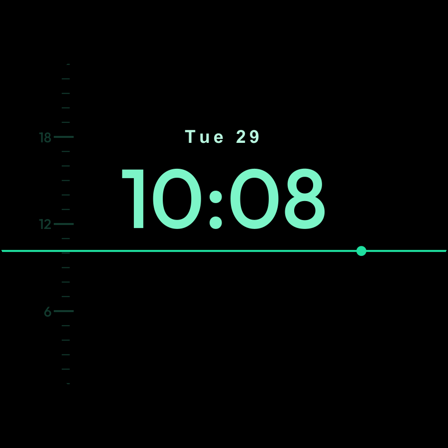 Level watch face, Mint theme