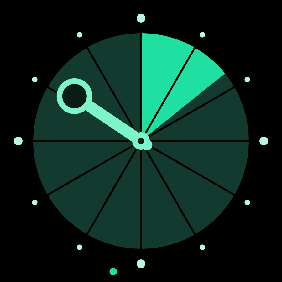 Pie watch face, Mint theme