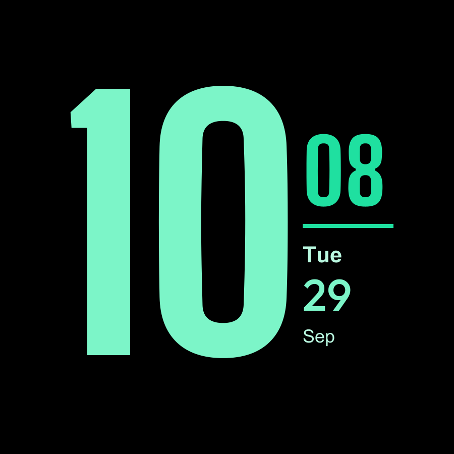 Headline watch face, Mint theme