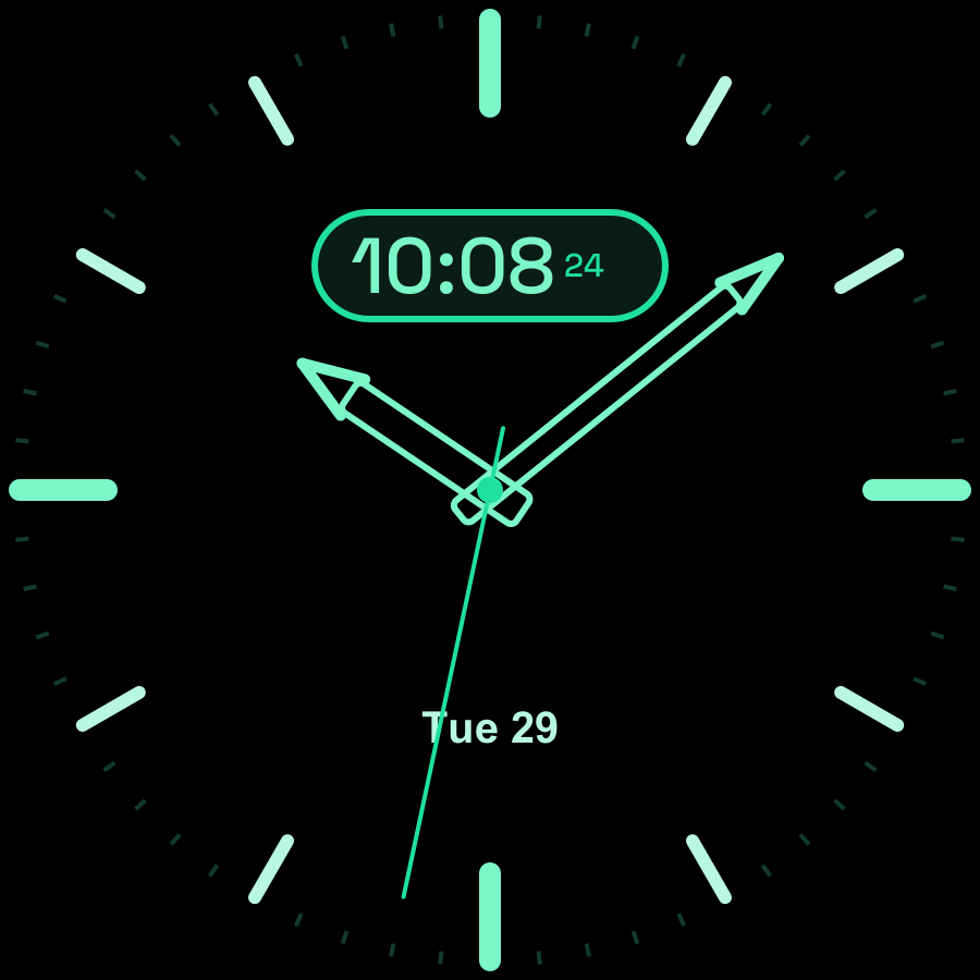 Dual watch face, Mint theme