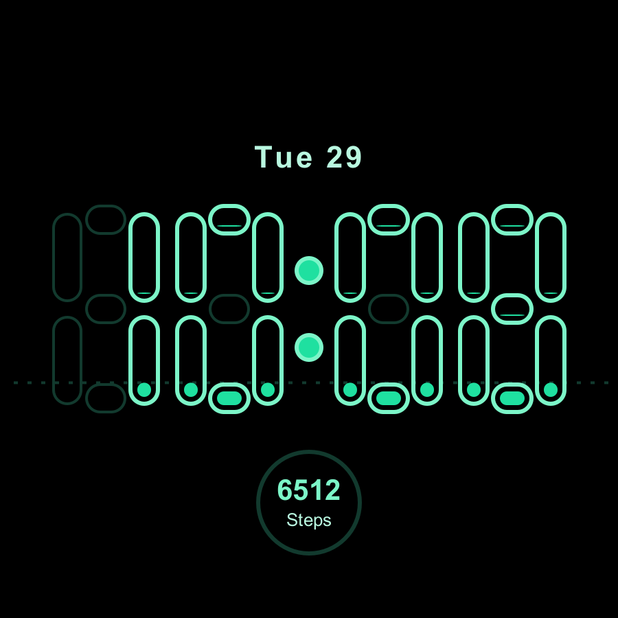 Outline watch face, Mint theme
