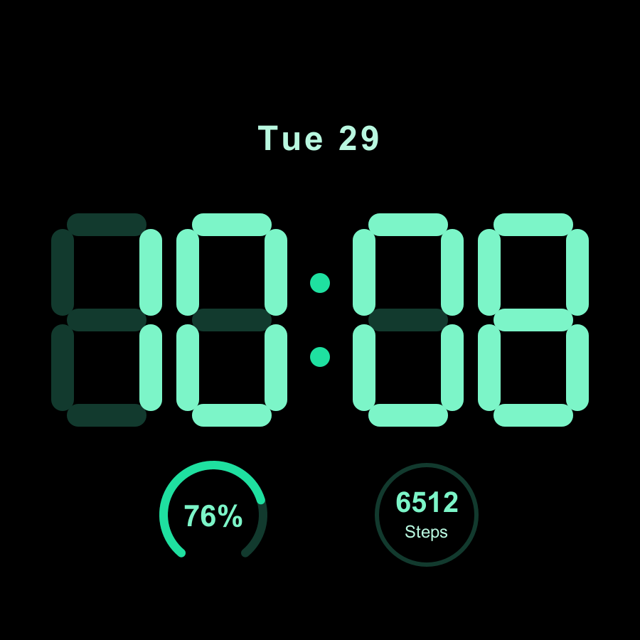 Morph watch face, Mint theme