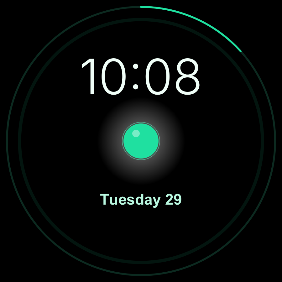 Heartbeat watch face, Mint theme