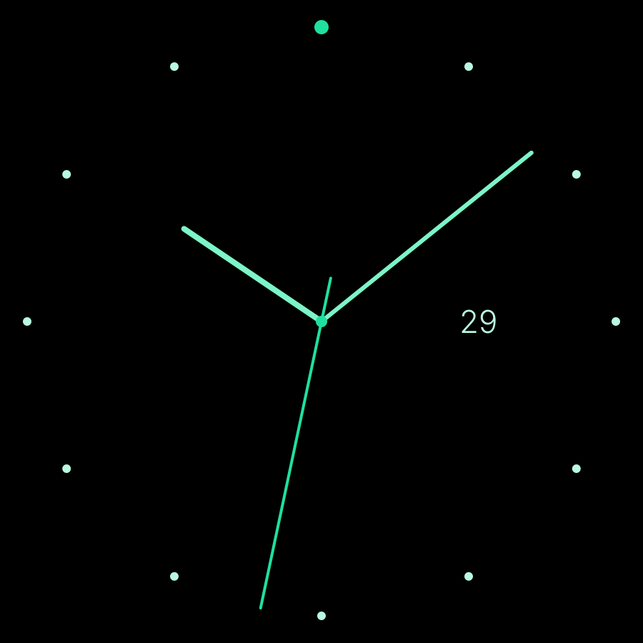 Line watch face, Mint theme