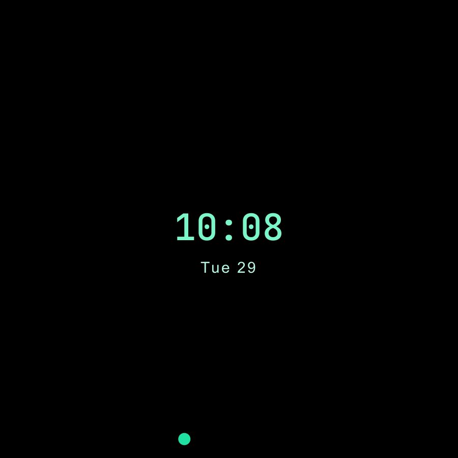 Mono Dot watch face, Mint theme