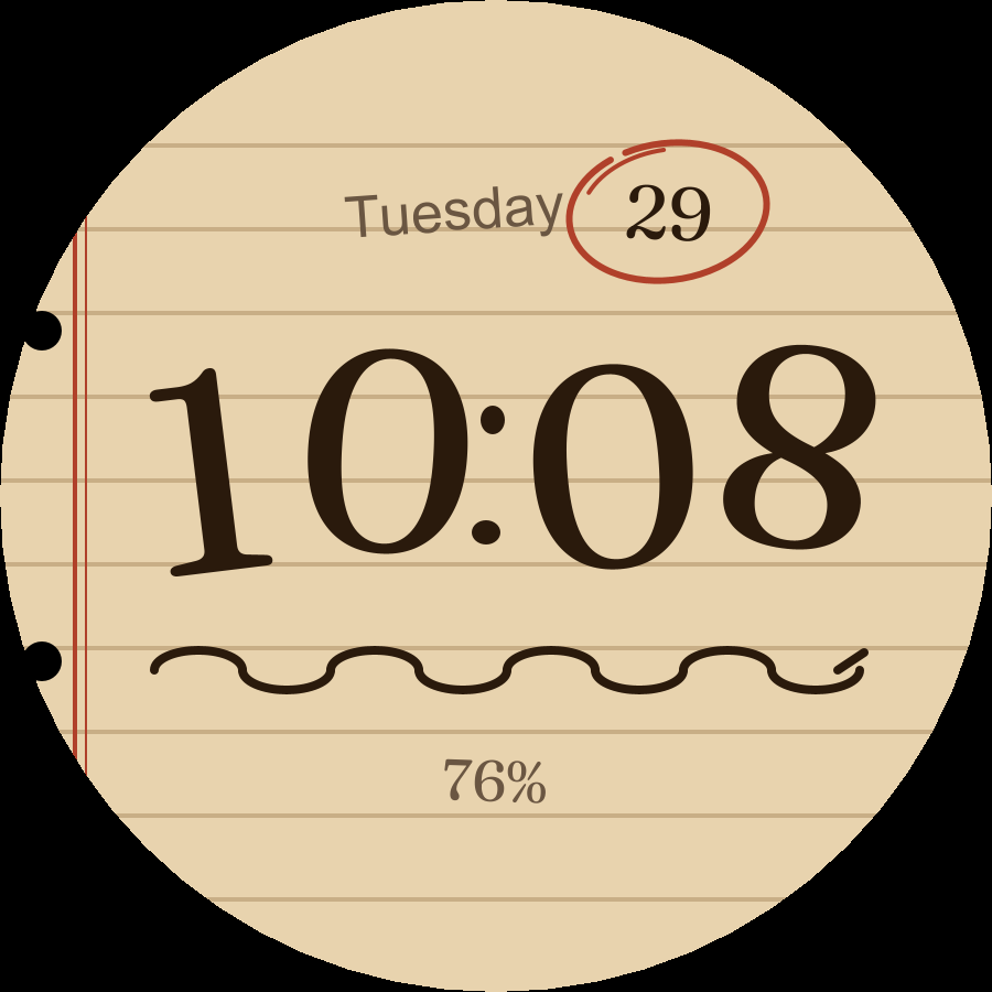 Note watch face, Sand theme