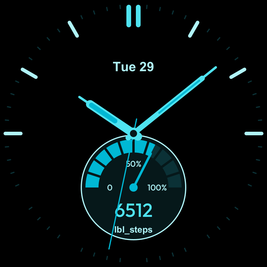Step Hybrid watch face, Ocean theme