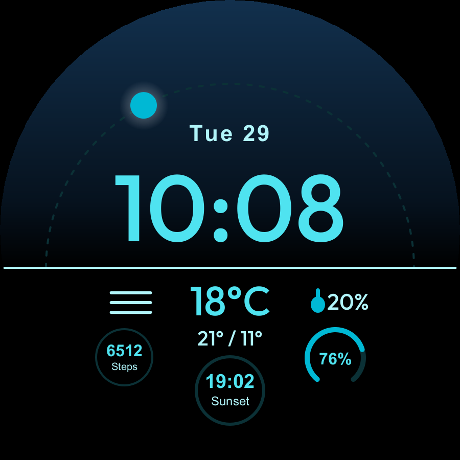 Horizon watch face, Ocean theme