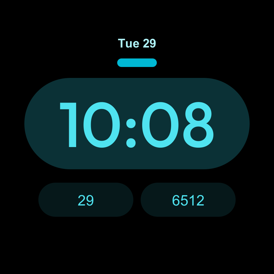 Pill watch face, Ocean theme