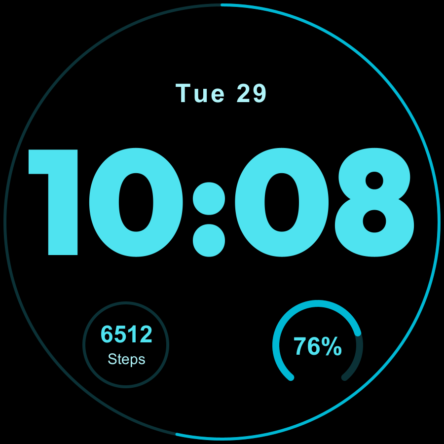 Obsidian Zero watch face, Ocean theme