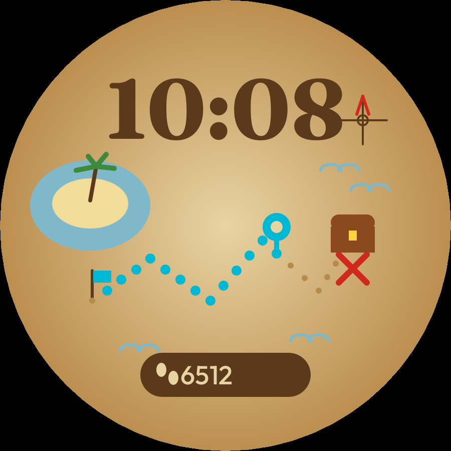 Adventure watch face, Ocean theme