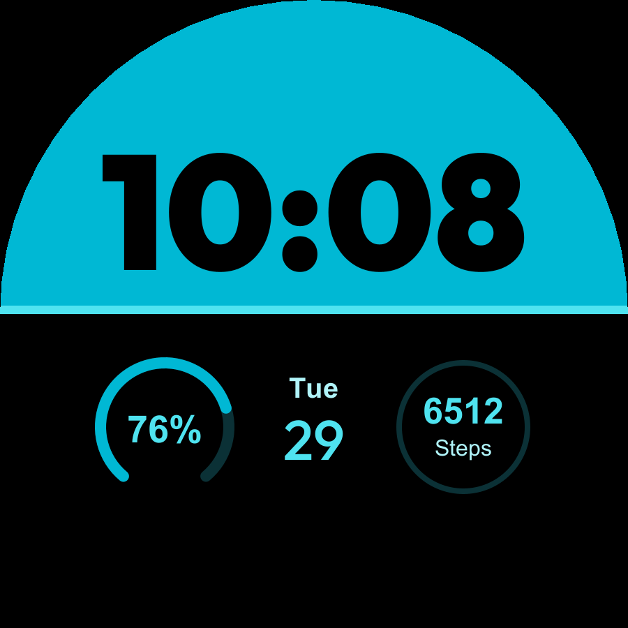 Split watch face, Ocean theme