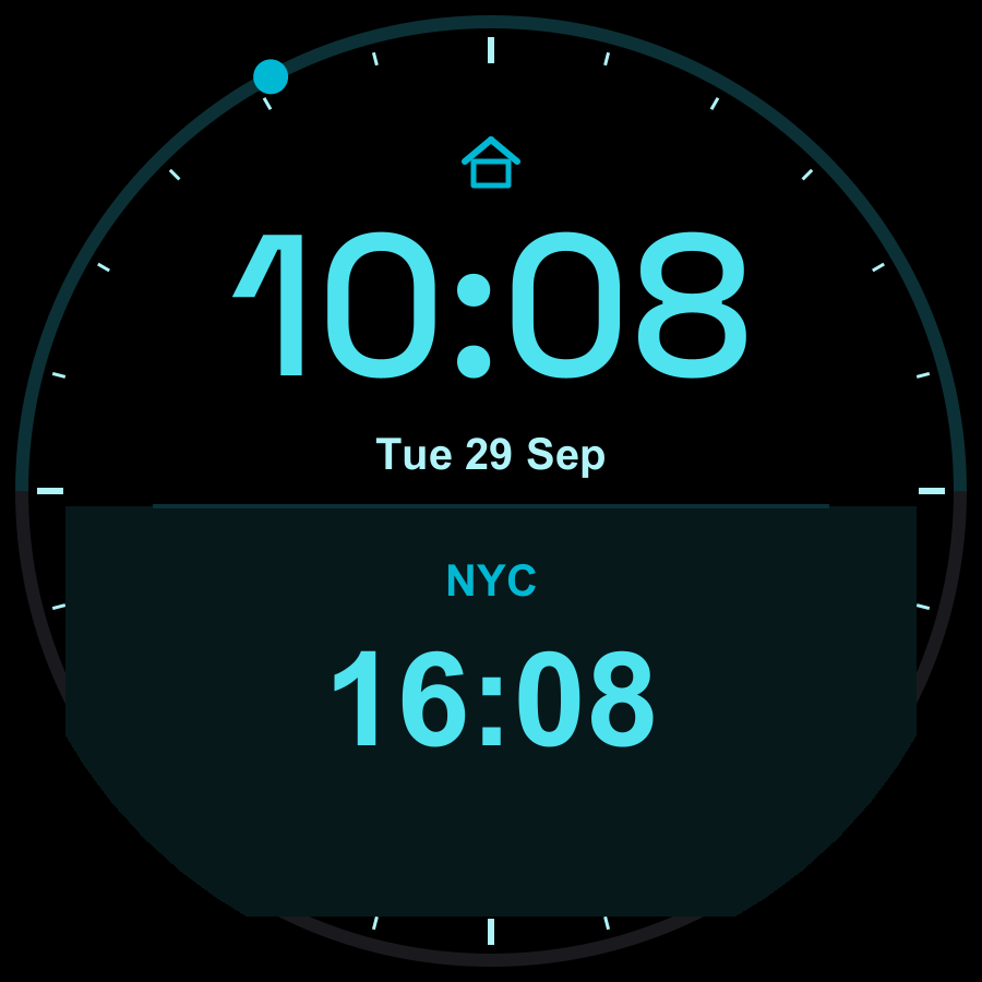 Dual Time watch face, Ocean theme