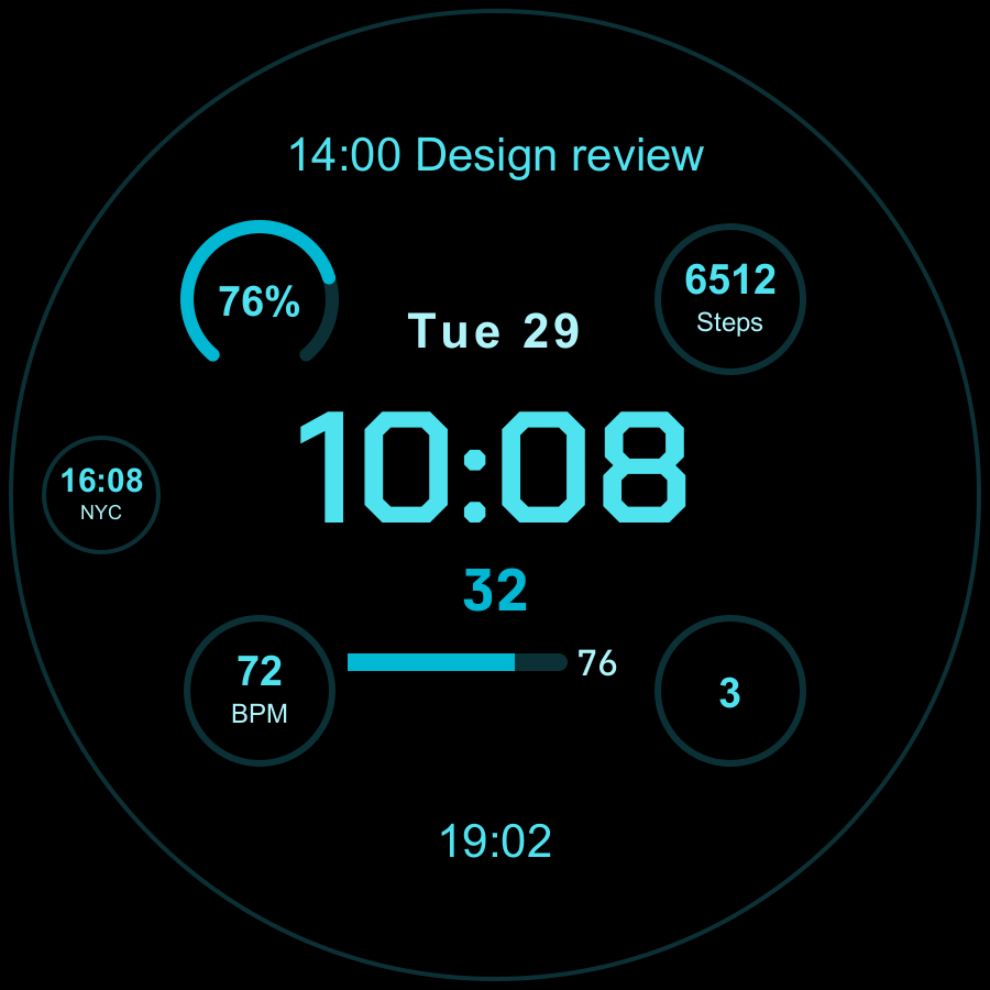 Atlas Pro watch face, Ocean theme