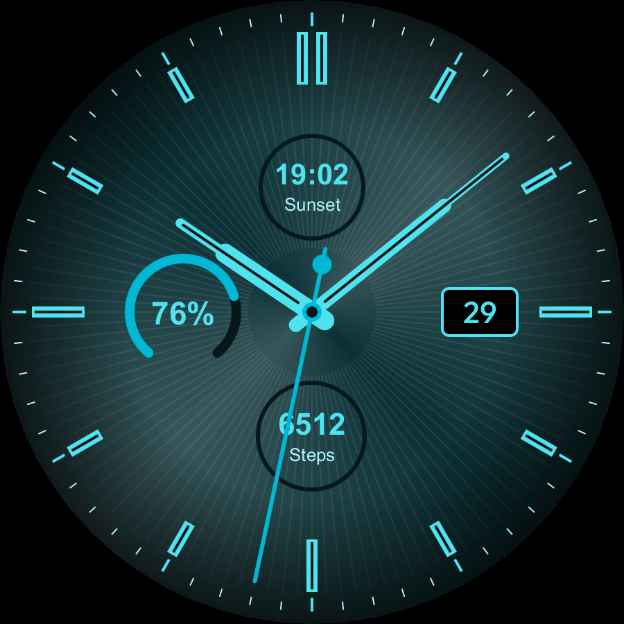 Meridian watch face, Ocean theme