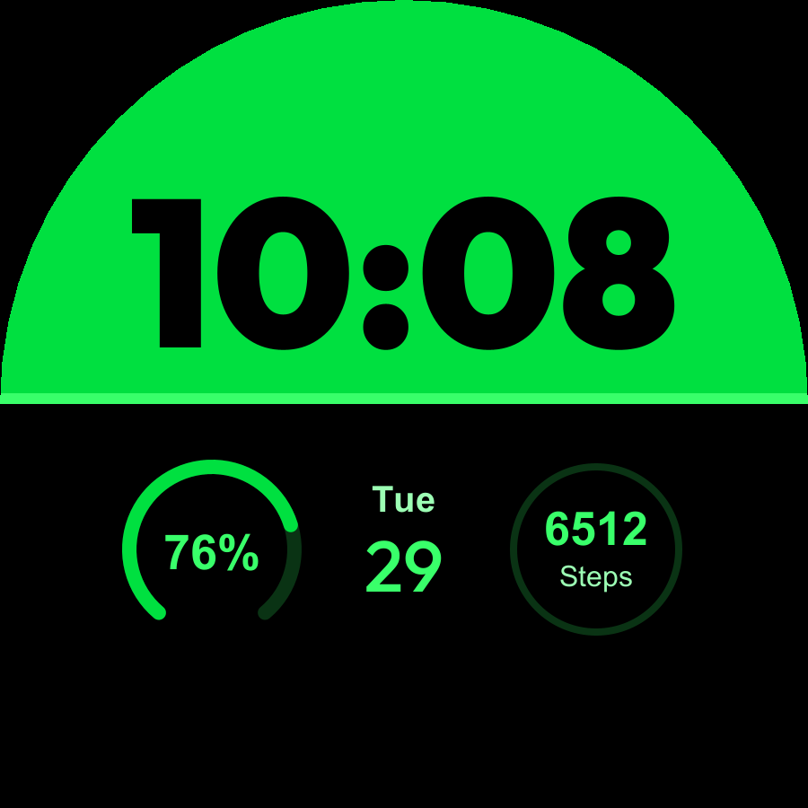 Split watch face, Phosphor theme