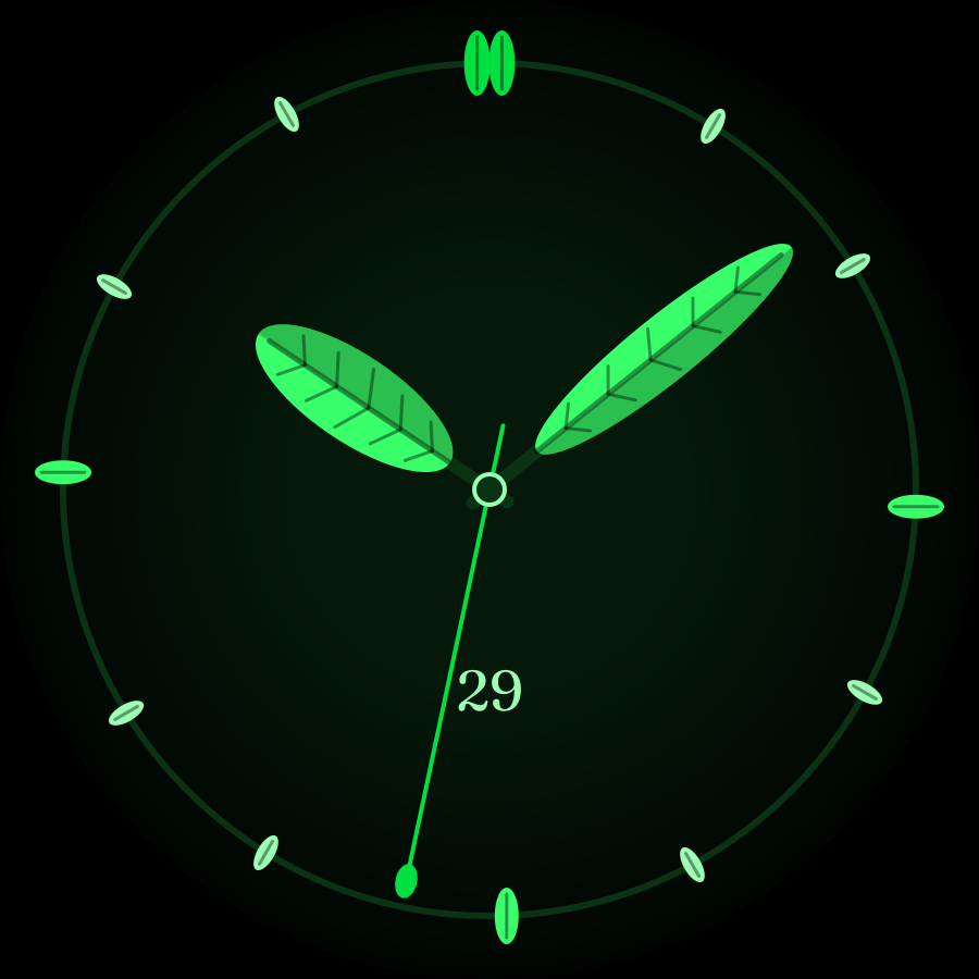 Leaf watch face, Phosphor theme