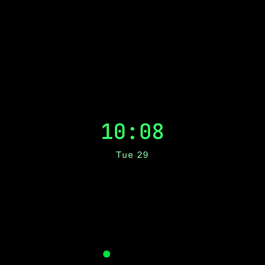 Mono Dot watch face, Phosphor theme