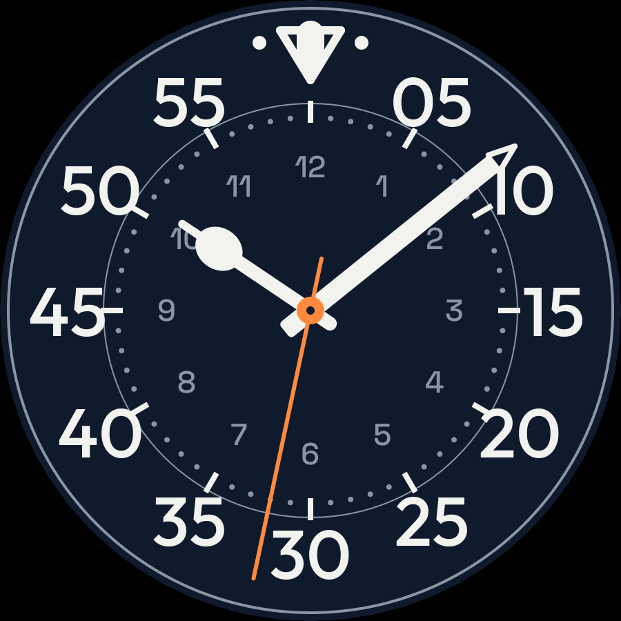 Aviator watch face, Navy theme