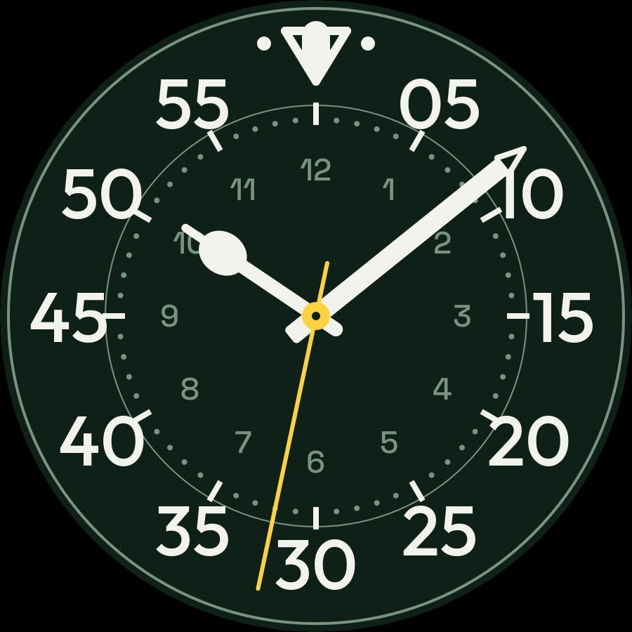 Aviator watch face, Racing green theme