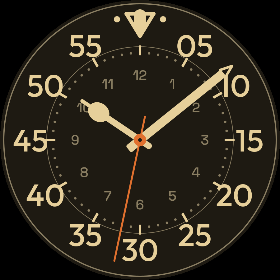 Aviator watch face, Sand theme