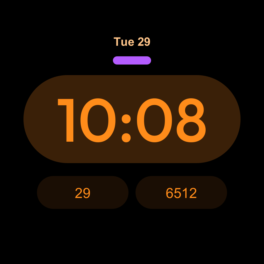 Pill watch face, Pumpkin theme