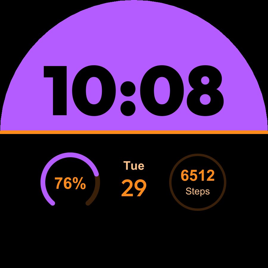 Split watch face, Pumpkin theme
