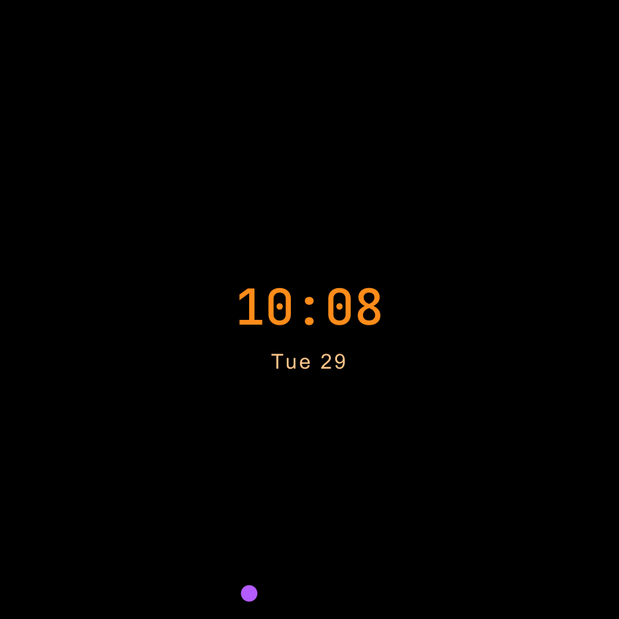 Mono Dot watch face, Pumpkin theme