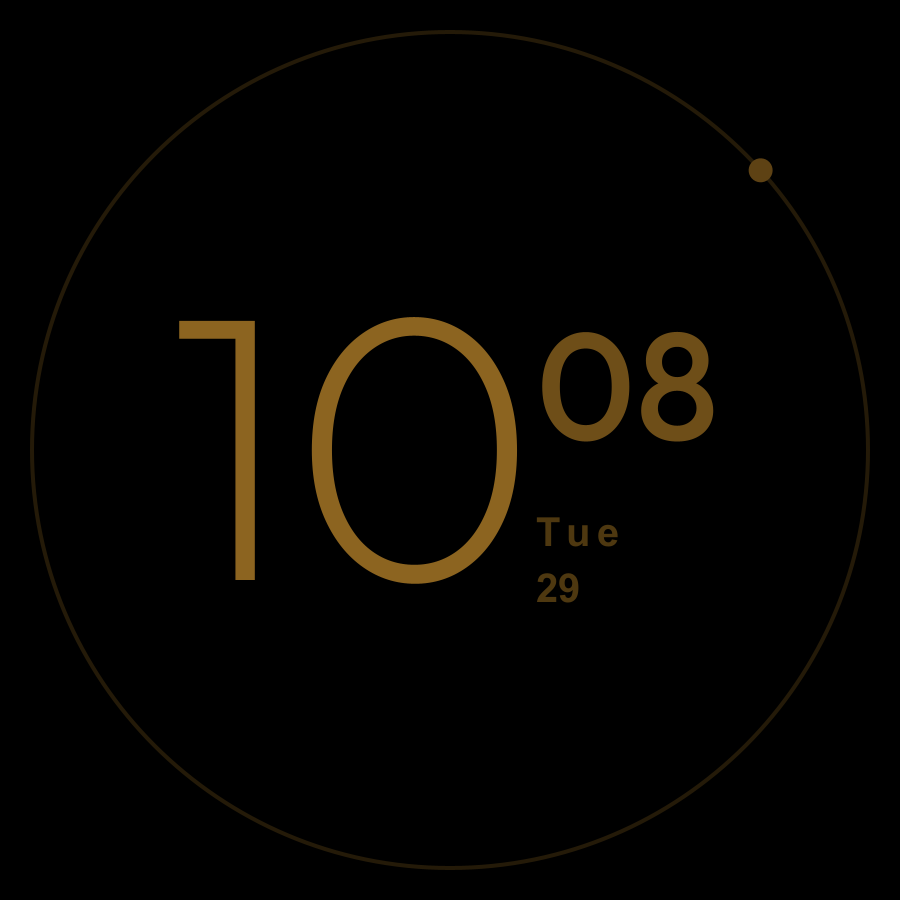 Quiet watch face, Amber theme