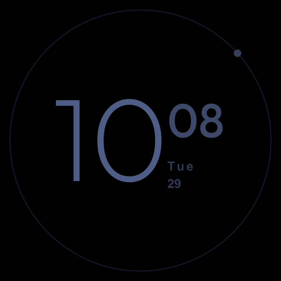 Quiet watch face, Night theme