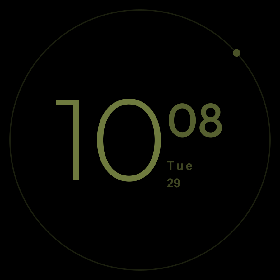 Quiet watch face, Olive theme