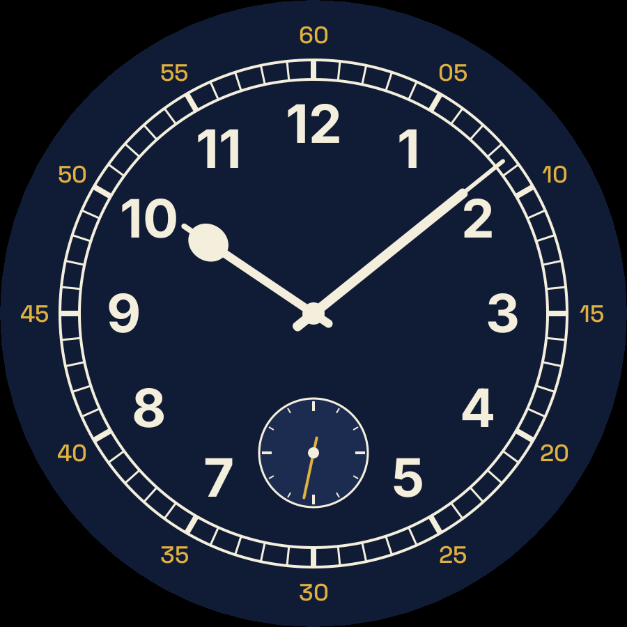 Railway watch face, Navy theme