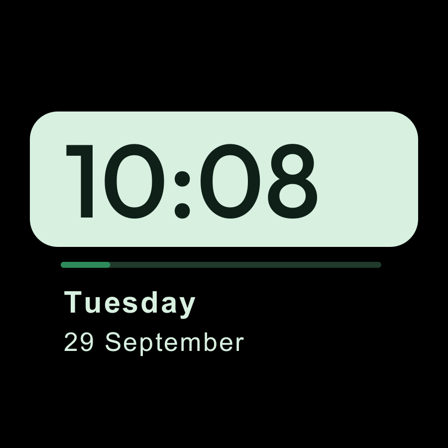 Readable watch face, Mint theme