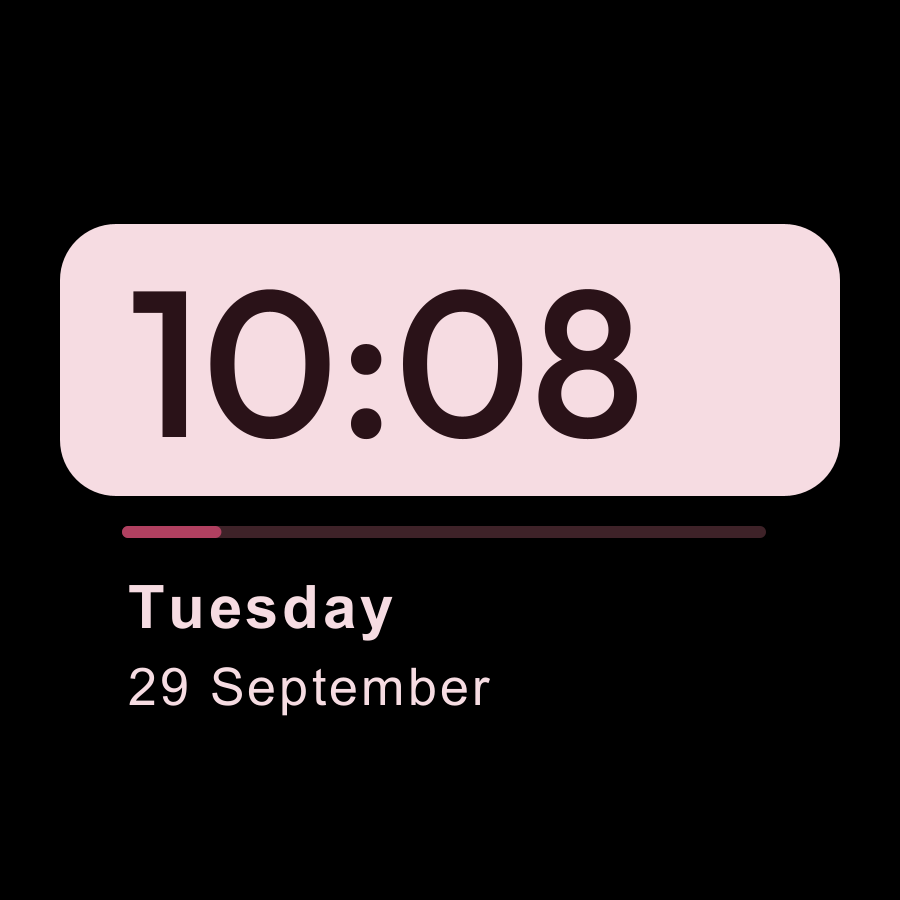Readable watch face, Rose theme