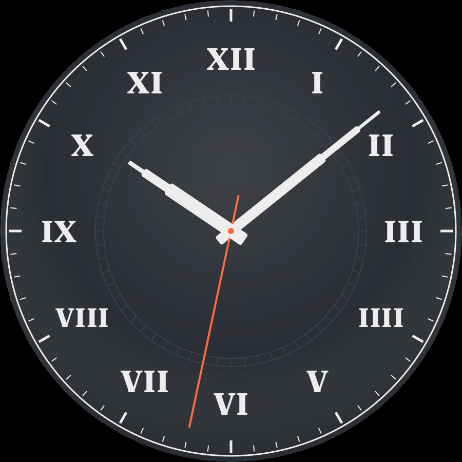 Roman watch face, Graphite theme