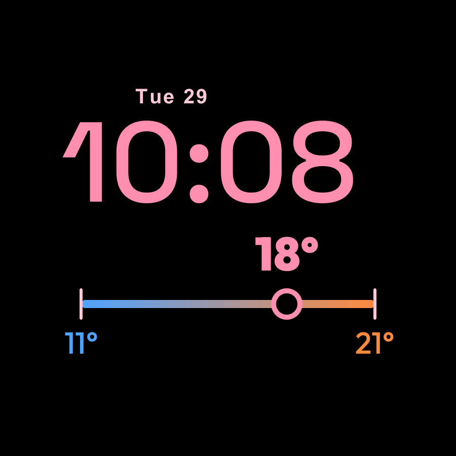 High Low watch face, Rose theme