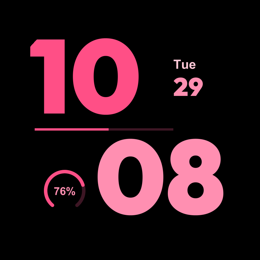 Stack watch face, Rose theme