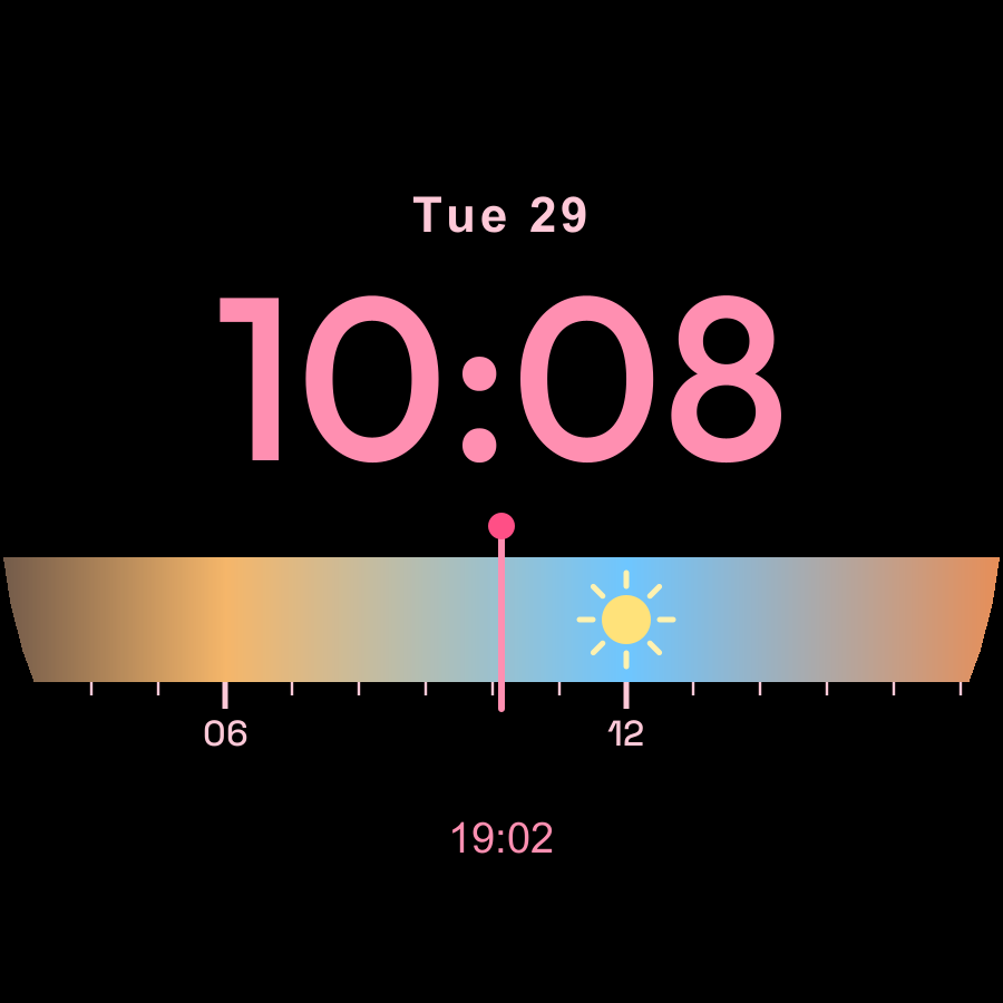 Day Night watch face, Rose theme