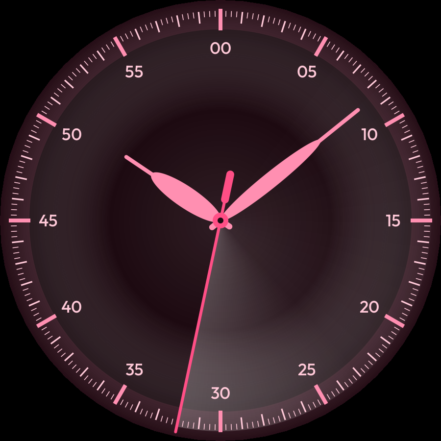 Sweep watch face, Rose theme